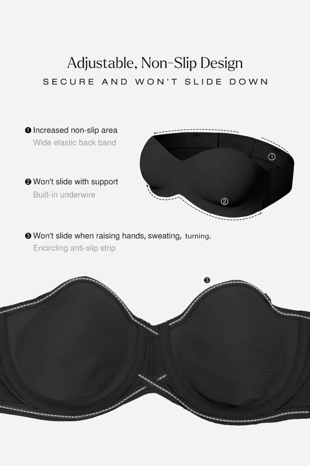 Push-Up Unlined Underwire Strapless Bra Bundle Alpha Aura 
