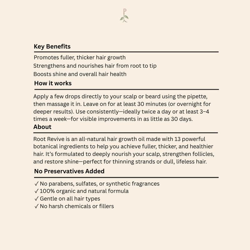 Root Revive Organic Hair Growth Oil with Castor Oil