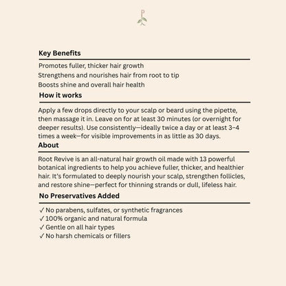 Root Revive Organic Hair Growth Oil with Castor Oil